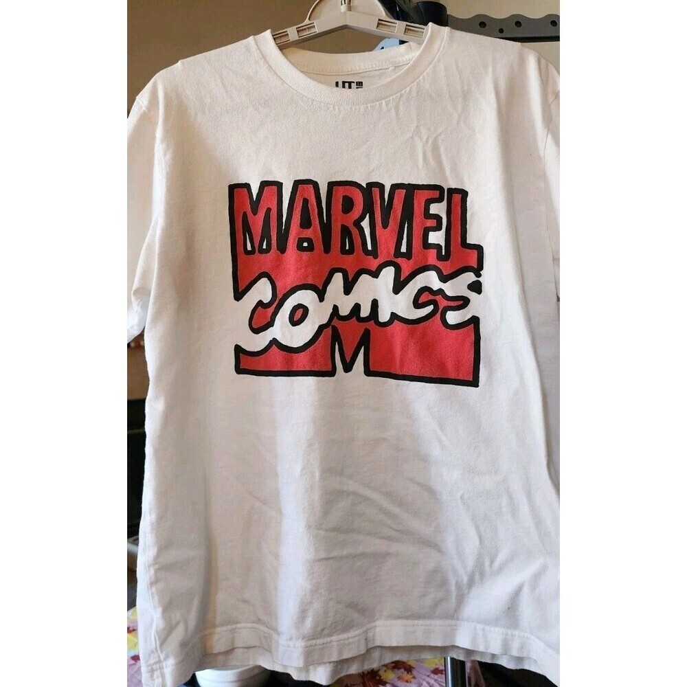 Uniqlo Marvel X Jason Polan Avengers Mens T-Shirt‎ Large White Cotton D25 Nice - Picture 2 of 6